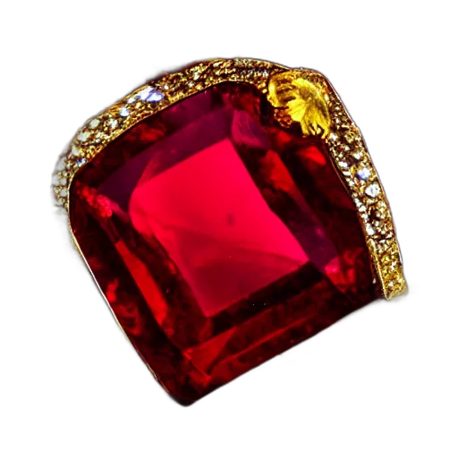 jewelry, crown, red, gold, ruby, gemstone, hdr transparent PNG cut-out