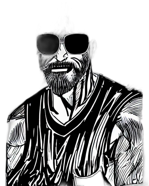 jacket, face, mask, staff, cartoon, comic book art, pixel art, concept art transparent PNG cut-out