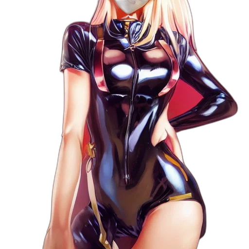 robot, dress, jacket, weapon, anime, concept art, cyberpunk, comic book art transparent PNG cut-out