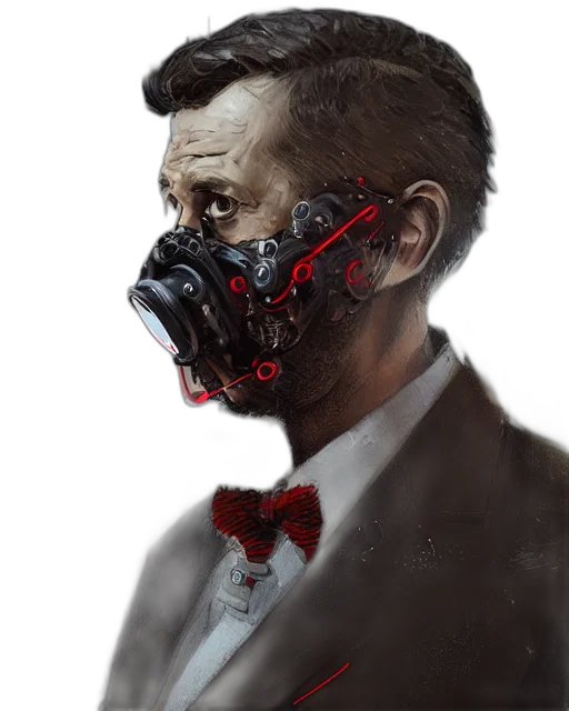 mask, face, robot, concept art transparent PNG cut-out