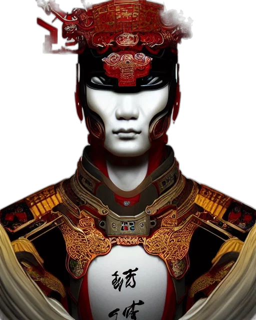 mask, face, robot, photorealistic, fantasy art, concept art, comic book art, red transparent PNG cut-out
