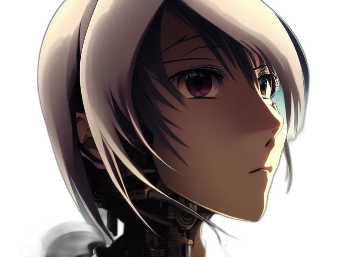 face, robot, mask, weapon, anime, pixel art, concept art, photorealistic transparent PNG cut-out