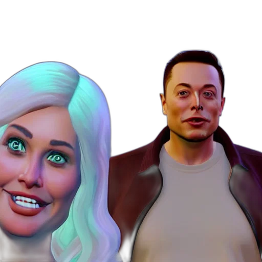 face, concept art, 3d render, comic book art, cartoon, outer space, earth tones, elon transparent PNG cut-out