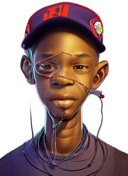 face, mask, robot, hat, concept art, photorealistic, cyberpunk, comic book art transparent PNG cut-out