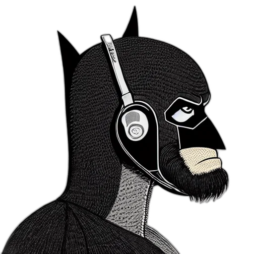 mask, staff, comic book art, cartoon, concept art, pixel art, batman, ape transparent PNG cut-out