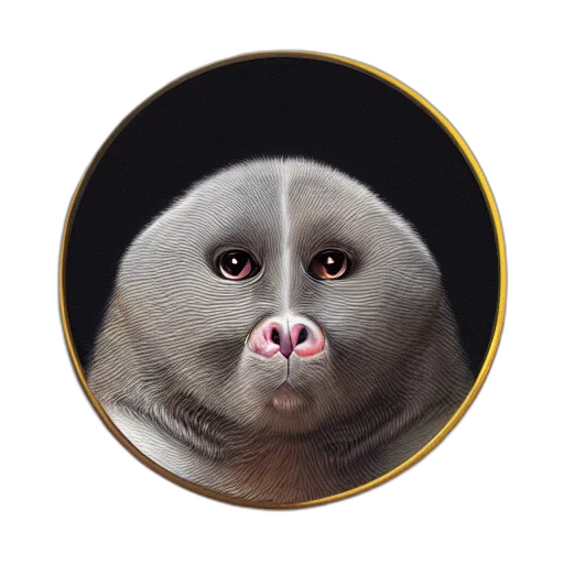 animal, face, creature, hat, photorealistic, 3d render, concept art, cartoon transparent PNG cut-out