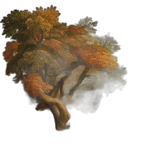 tree, dragon, creature, crown, photorealistic, concept art, fantasy art, watercolor transparent PNG cut-out