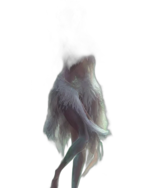 creature, mask, hair, dragon, concept art, fantasy art, watercolor, photorealistic transparent PNG cut-out