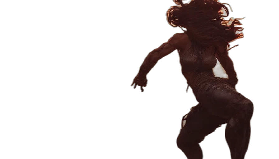 hair, creature, concept art, 3d render transparent PNG cut-out