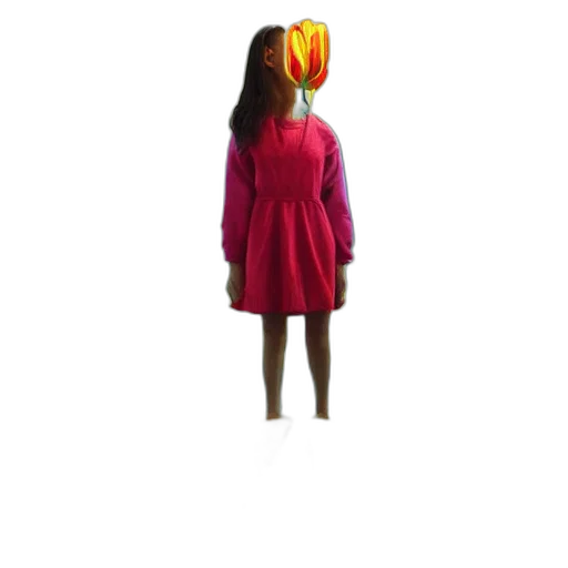 dress, jacket, hat, hair transparent PNG cut-out
