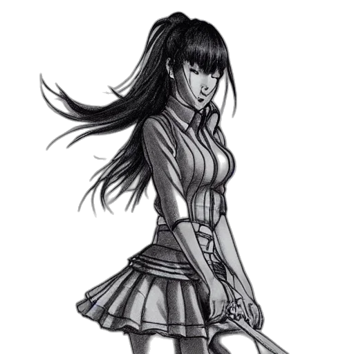 dress, staff, weapon, jacket, concept art, anime, comic book art, fantasy art transparent PNG cut-out