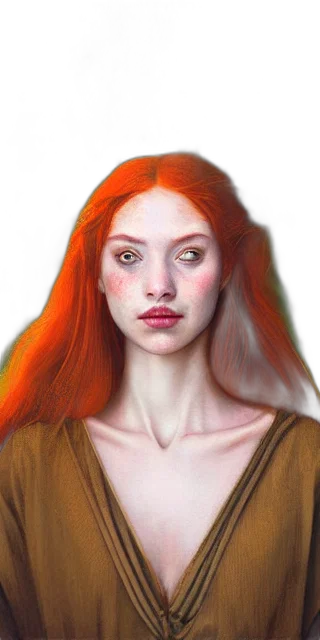 face, hair, dress, creature, fantasy art, photorealistic, concept art, oil painting transparent PNG cut-out