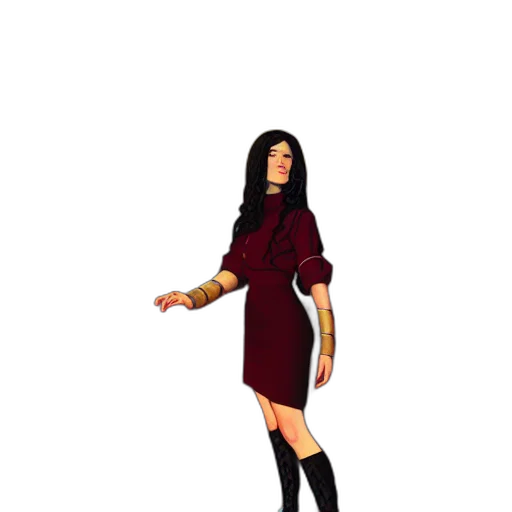dress, staff, 3d render, concept art transparent PNG cut-out