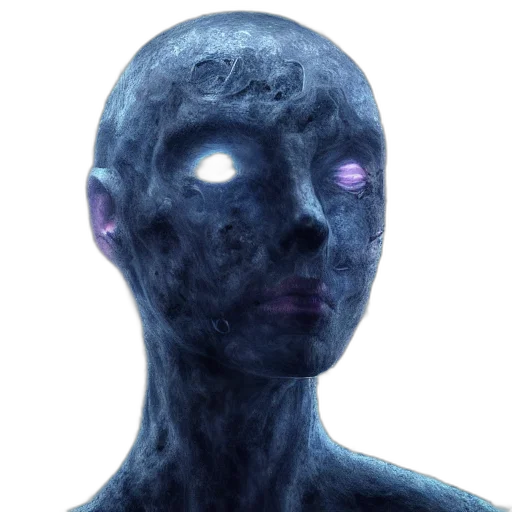 mask, face, creature, robot, concept art, 3d render, cyberpunk, vaporwave transparent PNG cut-out