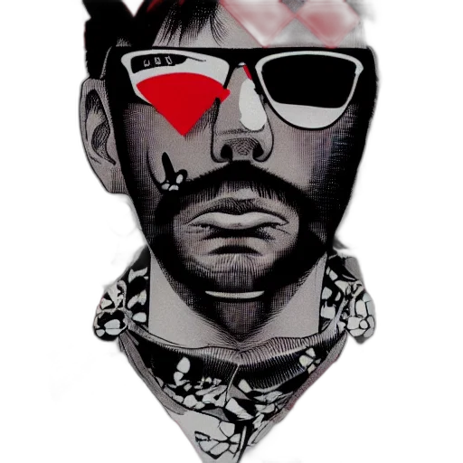 face, mask, cartoon, photorealistic, comic book art, cyberpunk, portrait, katsuhiro transparent PNG cut-out