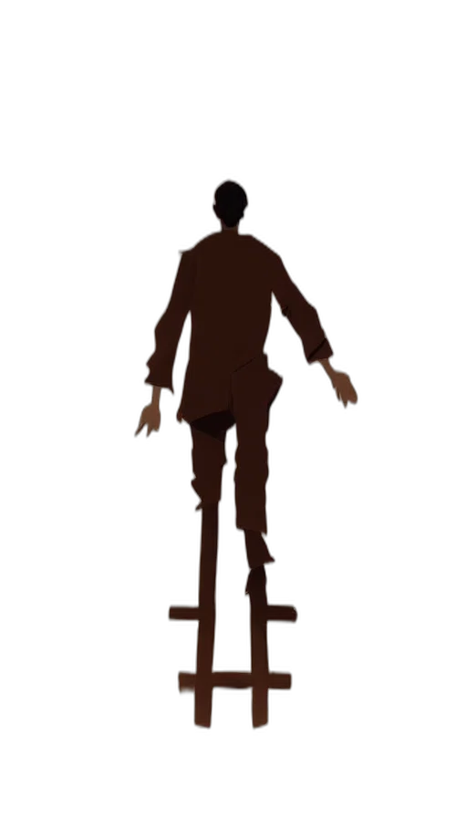 staff, robot, concept art, 3d render, pixel art, earth, tone, neutral transparent PNG cut-out