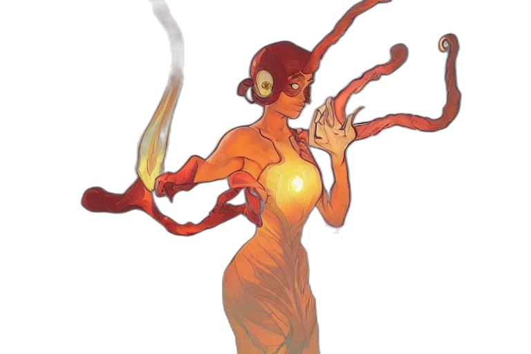 staff, dress, concept art, comic book art, fantasy art, pixel art, fire, red transparent PNG cut-out