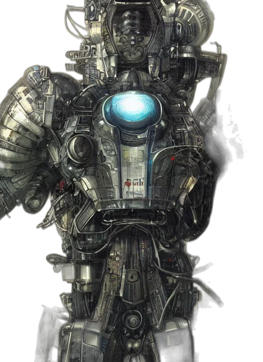robot, concept art, 3d render, cyberpunk transparent PNG cut-out
