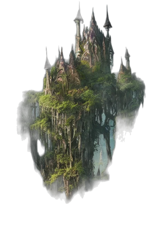 tree, dragon, building, crown transparent PNG cut-out