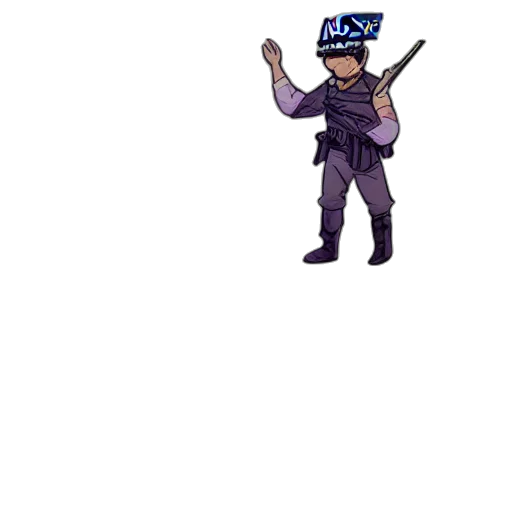staff, hat, weapon, robot, pixel art, concept art, cartoon, anime transparent PNG cut-out
