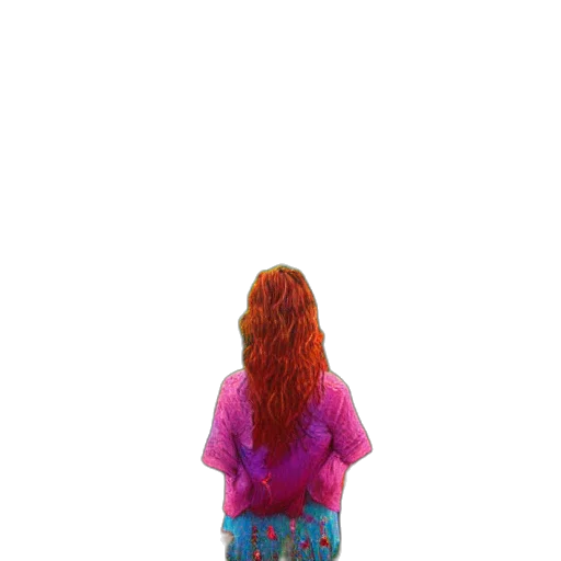 dress, jacket, hair, staff transparent PNG cut-out