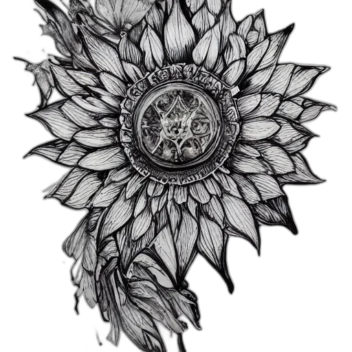 crown, jewelry, staff, flower, pencil sketch, fantasy art, photorealistic, concept art transparent PNG cut-out