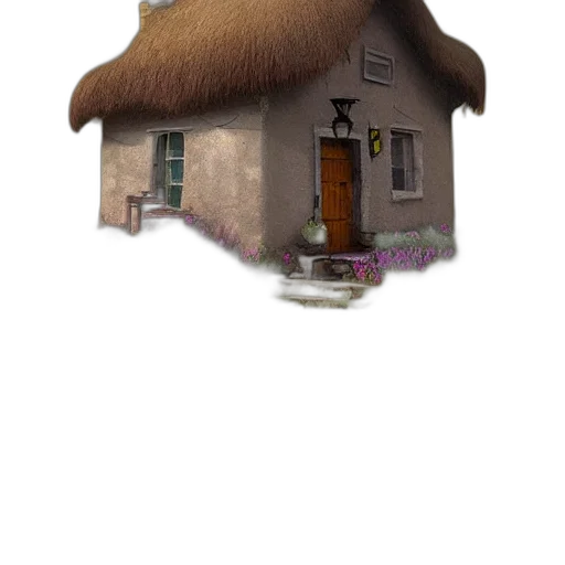 hair, building, hat, staff, 3d render, concept art, fantasy art, photorealistic transparent PNG cut-out