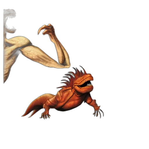 dragon, creature, animal, staff transparent PNG cut-out