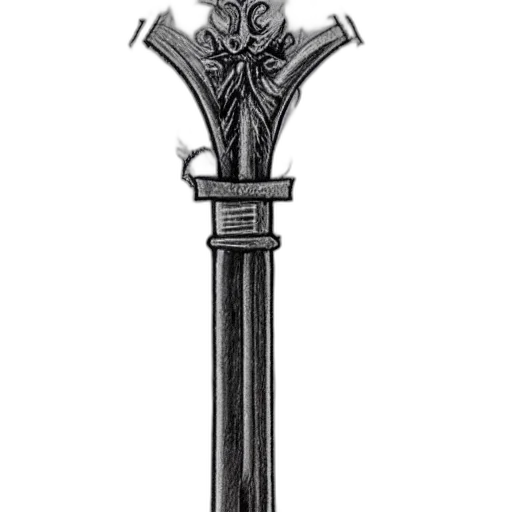 sword, staff, weapon, crown transparent PNG cut-out