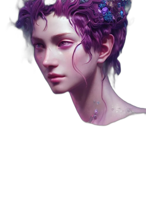face, crown, creature, mask, fantasy art, cyberpunk, photorealistic, concept art transparent PNG cut-out