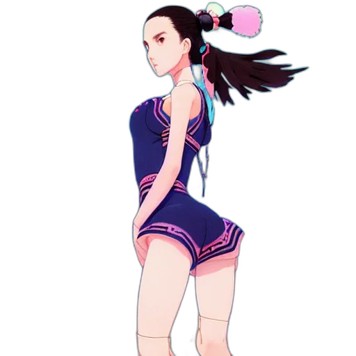 dress, staff, hair, pixel art, anime, concept art, cartoon, pastel transparent PNG cut-out