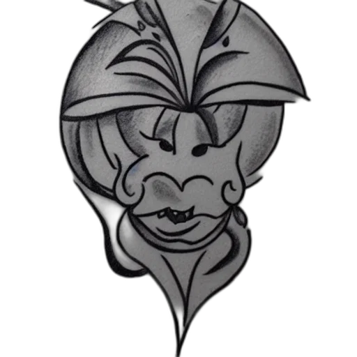 crown, mask, dragon, flower, cartoon, concept art, pencil sketch, fantasy art transparent PNG cut-out