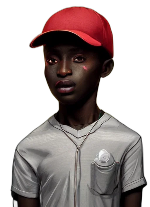 staff, face, hat, concept art, photorealistic, 3d render, cartoon, red transparent PNG cut-out