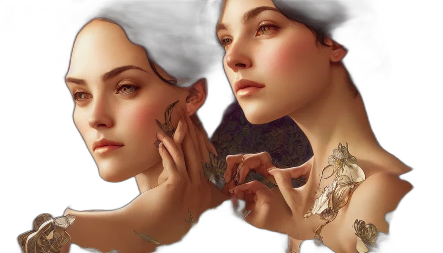 jewelry, face, photorealistic, concept art transparent PNG cut-out