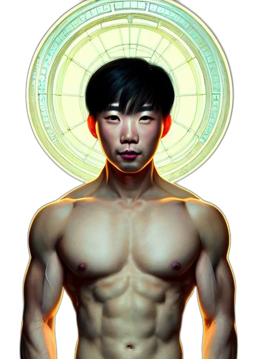 face, photorealistic, cyberpunk, concept art, comic book art, symmetry, portrait, chinese transparent PNG cut-out