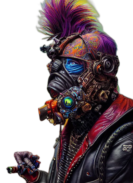 mask, robot, face, jacket transparent PNG cut-out