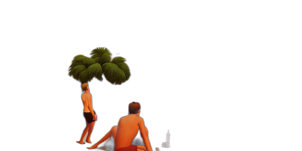 tree, concept art, 3d render, pixel art transparent PNG cut-out