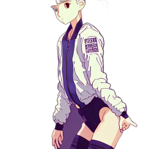 jacket, mask, staff, creature transparent PNG cut-out