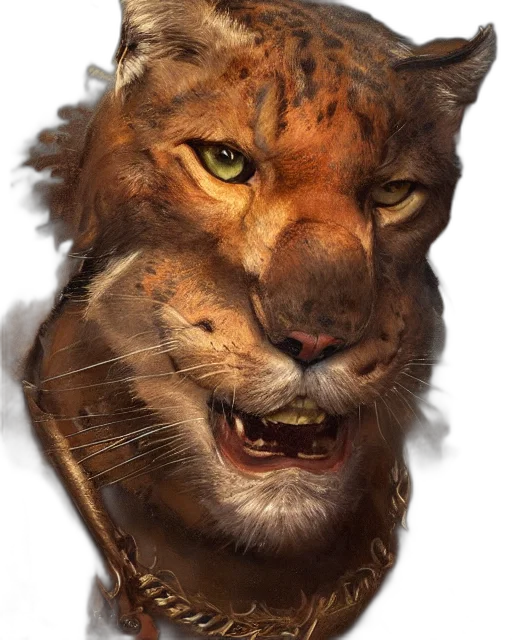 animal, face, crown, creature, photorealistic, fantasy art, concept art, 3d render transparent PNG cut-out