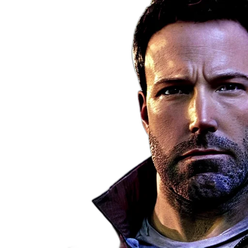 face, photorealistic, 3d render, comic book art, concept art, ben, affleck, daredevil transparent PNG cut-out