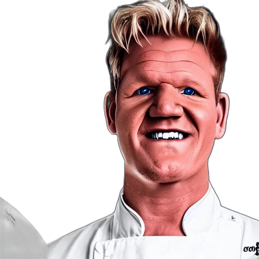 food, photorealistic, cartoon, 3d render, concept art, portrait, chef, gordon transparent PNG cut-out