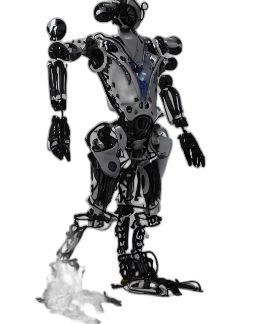 robot, concept art, 3d render, cyberpunk transparent PNG cut-out