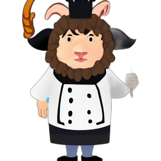 staff, hat, cartoon, concept art, 3d render, pixel art, portrait, chef transparent PNG cut-out