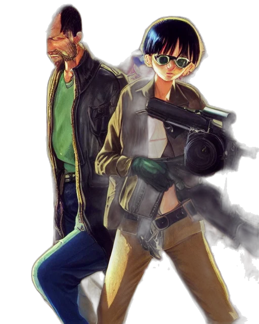 jacket, weapon, cyberpunk, concept art transparent PNG cut-out