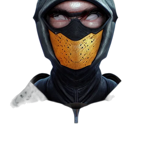 mask, face, jacket, concept art transparent PNG cut-out