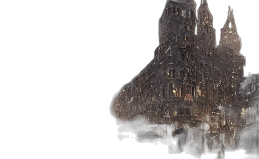 building, concept art, fantasy art, watercolor transparent PNG cut-out