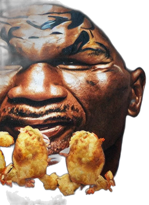food, face, animal, photorealistic, portrait, mike, tyson, constructed transparent PNG cut-out