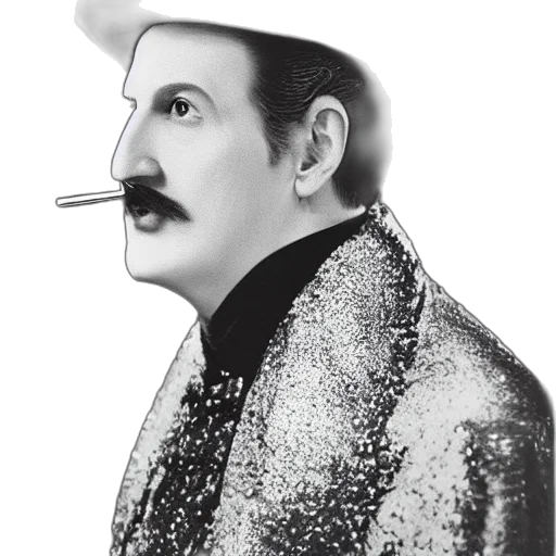jacket, hat, staff, face transparent PNG cut-out