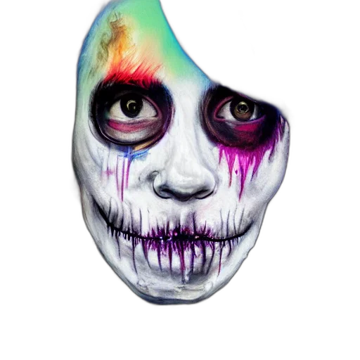 mask, face, creature, watercolor, photorealistic, concept art, fantasy art, colorful transparent PNG cut-out