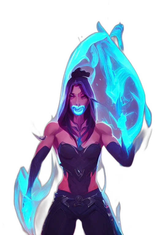 mask, staff, creature, concept art, fantasy art, pixel art, cyberpunk, neon lights transparent PNG cut-out